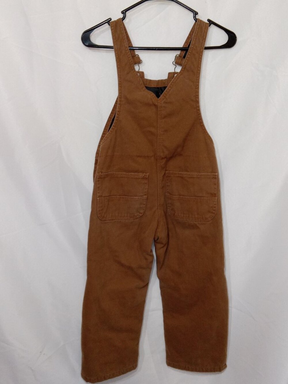 Five Brother Kids Insulated Duck Canvas Bib Overalls Youth Size S Brown Workwear - Picture 5 of 15